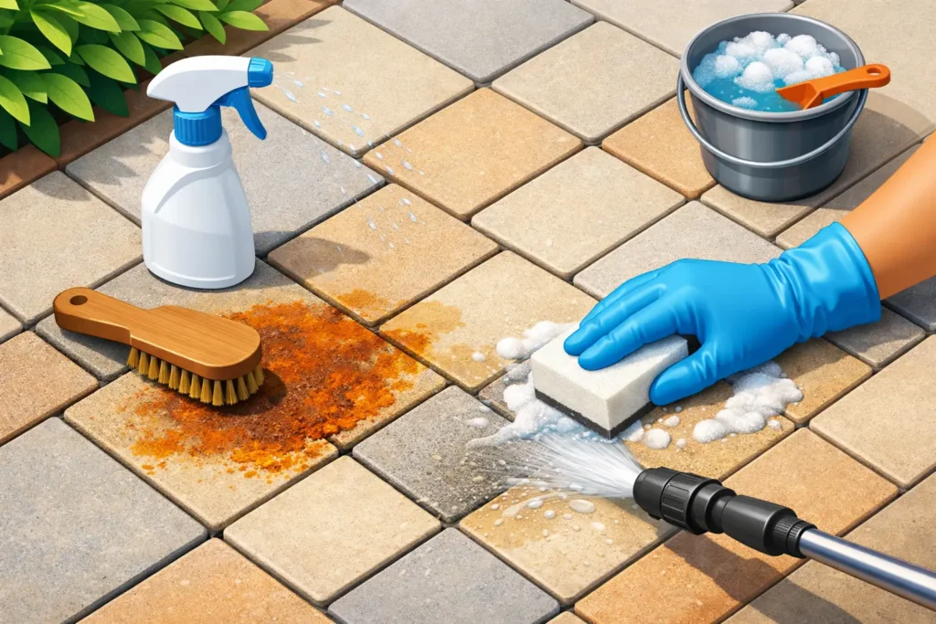 How to Remove Rust Stains From Pavers Safely